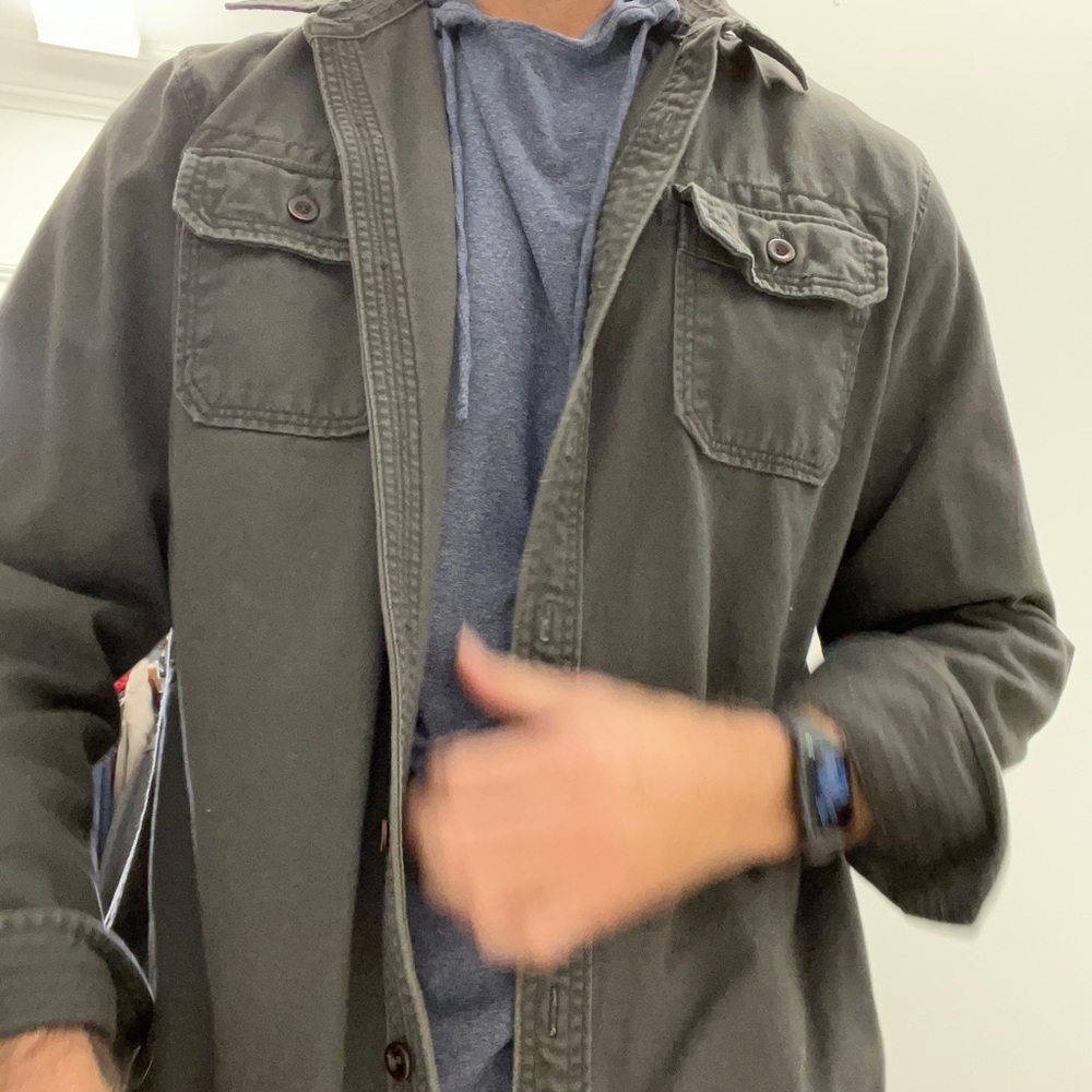 Fossil heavyweight “shacket”. Large blue gray.
